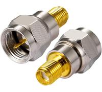 Connector Adapter Female to F Type Male Cable Straight Connector Adapter for FM Radio DAB Antenna WIFI CATV TV Antenna Aerial Networks Modems(2 Pieces)