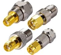 Connector Adapter to F Type Cable Straight Adapter Connection 4 Kit Antenna FM Radio Dab Modems Network WiFi CATV TV (4 pcs)