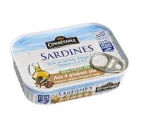 CONNETABLE - 1/5 Sardines Peche Responsable A L'Huile D'Olive Extra Vierge Extra Bio - Lot De 4 - Vendu Par Lot