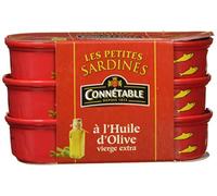 Connetable - Le lot 3 boîtes x 55g - Les petites Sardines à l'Huile d'Olive vierge extra