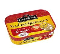 CONNETABLE - Sardines À La Tomate, Saveurs Authentiques, 140g - Lot De 4