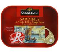 Connétable Sardines à l'Ancienne Label Rouge à l'Huile d'Olive Vierge Extra 135 g