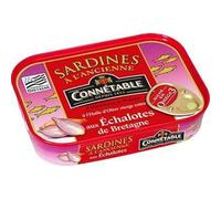 Connétable Sardines à l'Huile d'Olive Vierge Extra/aux Échalotes de Bretagne 115 g