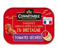 CONNÉTABLE Sardines à l'Huile d'Olive Vierge Extra et Tomates Séchées 135g - Mises en Boîte à la Main en Bretagne depuis 1853 - Lot de 3