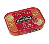 CONNETABLE - Sardines À L'Huile D'Olive Vierge Extra Sans Arêtes 115G - Lot De 4 - Livraison Gratuite