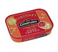 CONNETABLE - Sardines À L'Huile D'Olive Vierge Extra Sans Arêtes 115G - Lot De 4