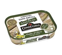 CONNETABLE - Sardines à l'huile d'olive vierge, sans peau ni arêtes, 140g - Lot de 3 boites. - le Lot De 4