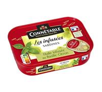 Connétable Sardines à l'huile infusée au Basilic Citron 115g
