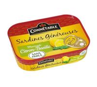 CONNETABLE - Sardines Généreuses Citron Basilic 140G - Lot De 4