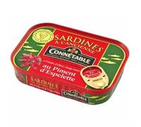Connétable Sardines à l'Huile d'Olive Vierge Extra/au Piment d'Espelette 115 g