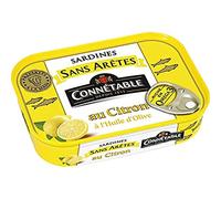 Connétable Sardines sans arêtes au citron et à l'huile d'olive vierge extra - La boîte de 98g net égoutté