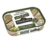 Connétable Sardines sans peau et sans arêtes à l'huile d'olive vierge extra - La boîte de 98g net égoutté