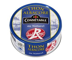 Connétable Thon albacore au naturel label rouge - La boite de 112g