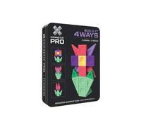 CONNETIX Pro Construisez-Le de 4 façons Pack Fleurs, 21 Pièces | Créez de superbes fleurs avec des tuiles ultra-puissantes, 4 constructions guidées et une boîte de voyage. Dès 5 ans.