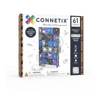 CONNETIX Tuiles Magnétiques Circuit à Billes Galaxy Pack, 61 Pièces | Créez des circuits à billes magnétiques à thème spatial avec billes lumineuses, tuiles pailletées et tubes. Dès 3 ans.