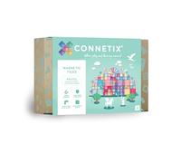 Connetix Tiles Lot de 120 pièces pastel créatif,Kit éducatif magnétique avec grands carrés, des manoirs, etc