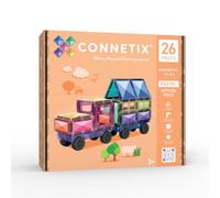 CONNETIX Tuiles Magnétiques Pack Mouvement Pastel, 26 Pièces | Construisez et explorez le mouvement par le jeu magnétique libre avec bases motorisées et roues en caoutchouc. Dès 3 ans.
