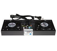 Connetto COVENT2 système de Ventilation pour armoires Rack Mural Module 2 Ventilateurs contrôlables d'extérieur avec Thermostat en métal Noir Dimensions 35 x 14 x 4 cm