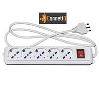Connetto Multiprise 5 Prises universelles ITA/SCHUKO 10/16 A - fiche 16 A avec Interrupteur