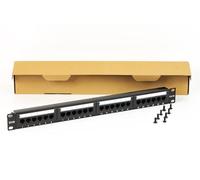 Connetto - Panneau Patch 19" Non blindé utp 24 Ports 8 pôles rj45 pour réseaux catégorie 5e Noir