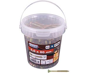Connex B30045 Lot de 175 Vis universelles 5,0 x 80 pz, galvanisées