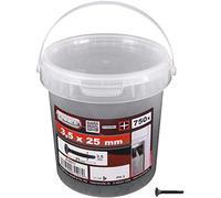 Connex B30073 Vis à fixation rapide 3,5 x 25 phosphatées 780 g | Avec filetage fin et foret - Tête trompette - Entraînement PH Phillips - Phosphaté noir - Vis pour cloison sèche
