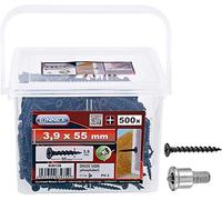 Connex B30128 Lot de 500 Vis à fixation rapide butée de profondeur PH 3,9 x 55 mm