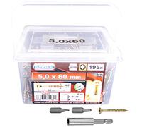 Connex B30175 Vis universelles 5,0 x 60 TX galvanisés 195 g