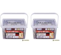 Connex B30193 Vis universelles à tête fraisée avec empreinte étoile TX pour panneaux de particules 4,0 x 50 mm 385 pièces Jaune (Lot de 2)