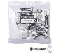 Connex B30268 Lot de 12 Vis à écrou de serrage Acier Inox A2 avec disques de carrossage 10 x 40 mm