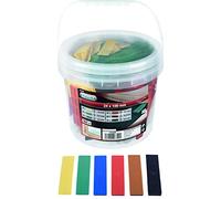 Connex B34300 Lot de 300 cales de vitrage en polypropylène avec rainures pour 6 hauteurs de 1 à 6 mm 100 x 24 mm, Coloré