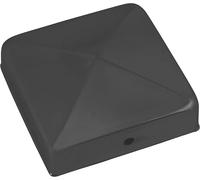 Connex Capuchon de poteau - 90 x 90 mm - Protection contre les intempéries pour poteaux et clôtures - Galvanisé et noir - HV4327