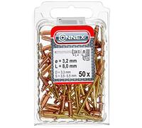 Connex COXT197308 Rivets borgnes en Cuivre/Bronze, Brun/or, 3,2 x 8 mm, Set de 50 Pièces