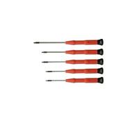 Connex COXT977010 Set de tournevis de mécanique de précision Torx 5 pièces, Argent/noir/rouge