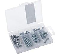 Connex - DP8500103 - Assortiment de 102 vis filetées - Différentes tailles - Tête bombée - Entraînement PH Phillips - Filetage complet - Avec écrous et rondelles - Jeu de vis - Boîte d'assortiment