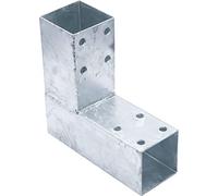 Connex HV4246 Coin de poteau simple - 200 x 185 mm - 70° - Chromé - Galvanisé à chaud - 2 manchons - 1 pièce - Connecteur de poteaux en bois - Connecteur de poutres