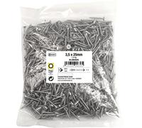 Connex Lot de vis universelles 3,5 x 25 mm - 1 kg - Tête fraisée - Entraînement PZ Pozidriv - Filetage complet - Acier inoxydable - Jeu de vis dans le sac - KL3263525