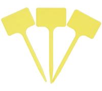 Connex Panneaux de Plantes- Ensemble Pratique de 15 Pièces - Surface d'écriture 55 x 35 mm - Design en T - Matériau Résistant aux Intempéries - Jaune / Panneaux de Plantes / Panneaux d'Herbes