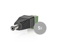 Connexion d'alimentation CCTV | Bornier 2 voies | 5,5 x 2,1 mm Mâle | Mâle | Vert / Noir