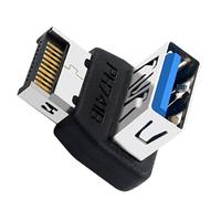 Connexion du panneau ,Convertisseur d'en-tête USB 3.1 Type E pour carte mère d'ordinateur | Connecteur de contrôle de type E à 90 degrés pour adolescents et adultes
