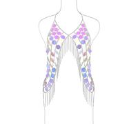 Connie Cloris Chaîne de corps sexy une pièce pour femme avec pampilles en cristal, One Size, Métal non précieux, Pas de gemme