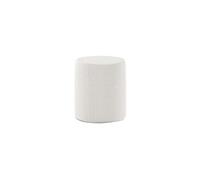 CONNIE - Pouf Rond 41cm Tissu Bouclé Blanc -