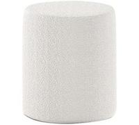 CONNIE - Pouf Rond 41cm Tissu Bouclé Blanc - Altobuy Blanc G