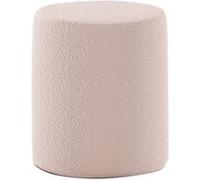 CONNIE - Pouf Rond 41cm Tissu Bouclé Rose - VIPACK Rose G