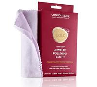 CONNOISSEURS Gold Jewellery Polishing Cloth | Chiffon de Nettoyage pour Bijoux pour Nettoyer Polir Brillance - 100% Fibre de Coton - Chiffons Nettoyant Nettoyeur pour Or Argent - XL 28 x 35,5 mm
