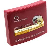 Connoisseurs Lingettes Nettoyantes pour Bijoux | 25 Lingettes de Polissage pour Bijoux Or et Argent | Anti-Ternissement | Sec, Jetable & non Toxique