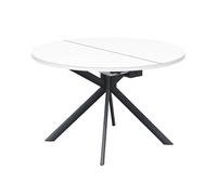 CONNUBIA table extensible à rallonge avec piètement gris mat GIOVE CB/4739-D 120 cm (Plateau extra-clair et extension en stratifié blanc optique [...]