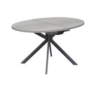 CONNUBIA table extensible à rallonge avec piètement gris mat GIOVE CB/4739-E 140 cm (Plateau en béton et extension en stratifié gris mat - métal [...]