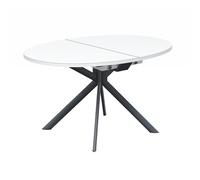 CONNUBIA table extensible à rallonge avec piètement gris mat GIOVE CB/4739-E 140 cm (Plateau extra-clair et extension en stratifié blanc optique [...]