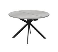 CONNUBIA table extensible à rallonge avec piètement noir mat GIOVE CB/4739-D 120 cm (Plateau en béton et extension en stratifié gris mat - métal [...]